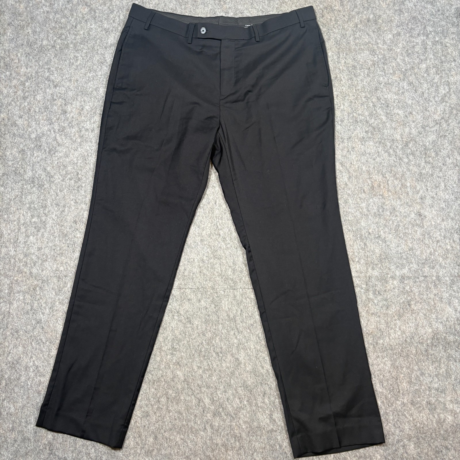 Calvin Klein Dress Pants Men's Size 38x30 Slim Fit Solid Black Business Workwear